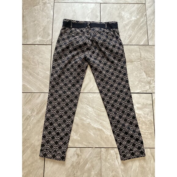 Anthropologie Cartonnier Black Geometric Print Charlie Ankle Trouser Pants 0P - Picture 4 of 7